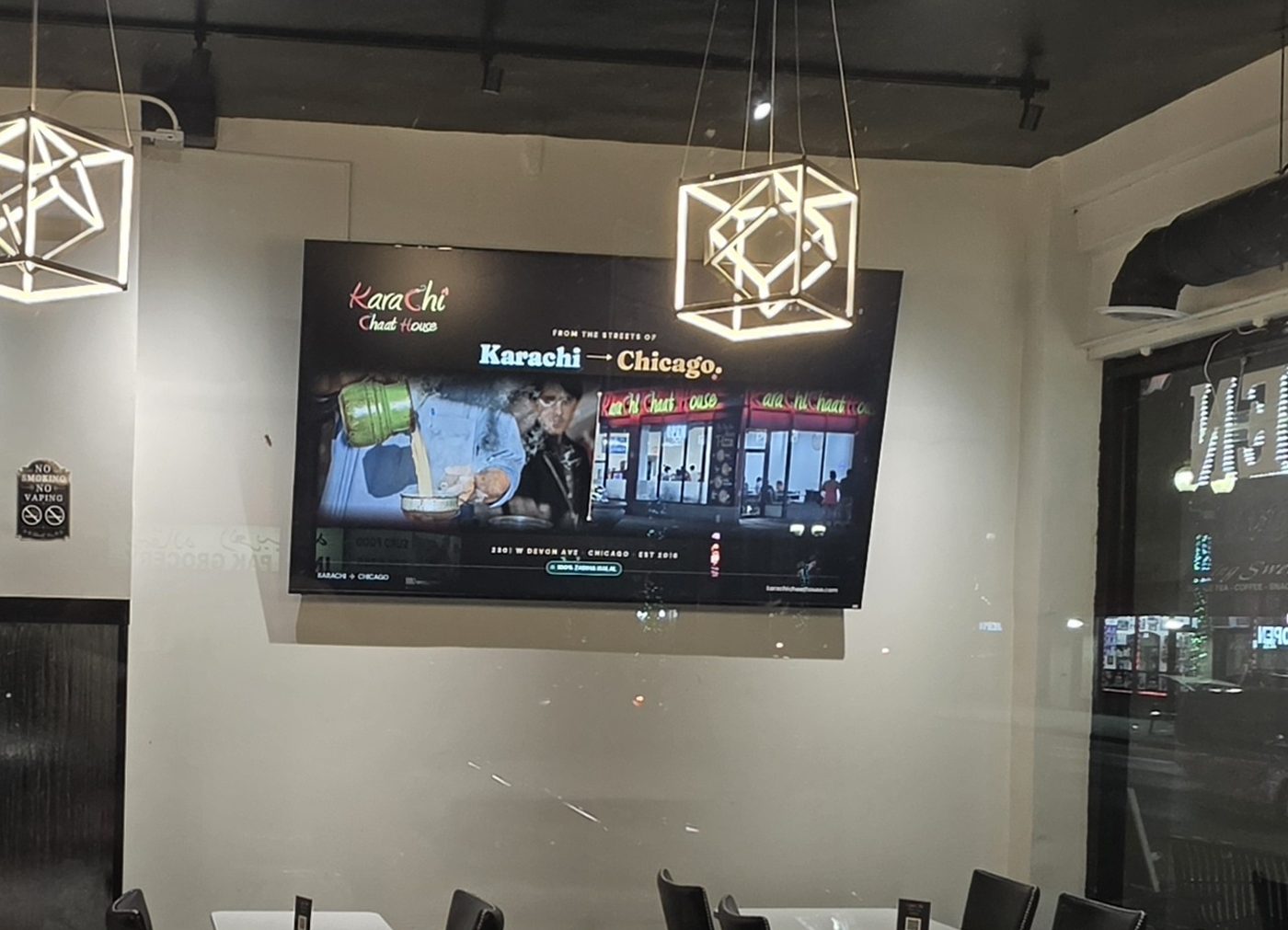 Karachi Chaat House — 100-inch storefront display