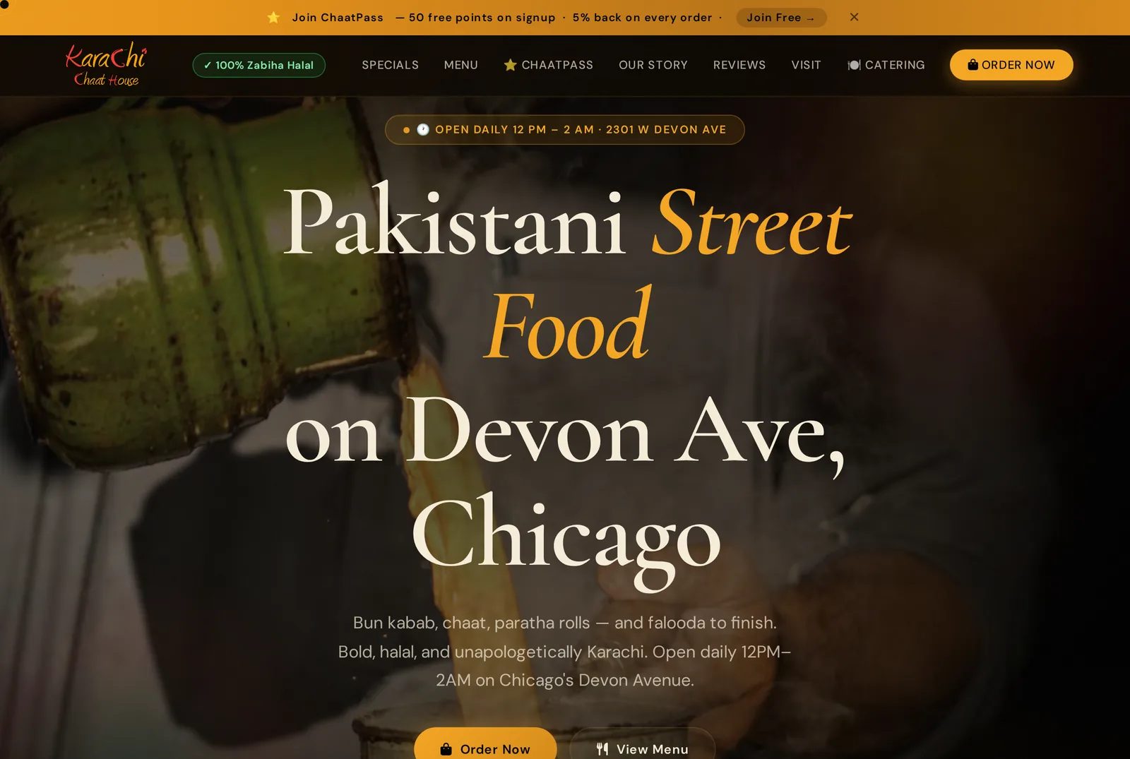 Karachi Chaat House — live site